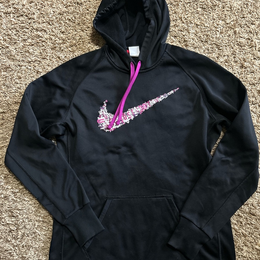 Nike Therma-Fit Black Hoodie with Purple Accents